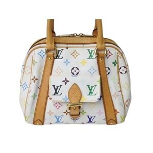Louis Vuitton Monogram Multicolor Multicolore Priscilla White Handbag Takashi